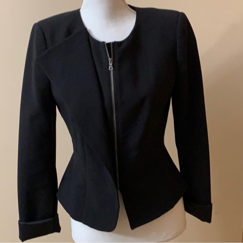 BCBGMax zip up peplum blazer